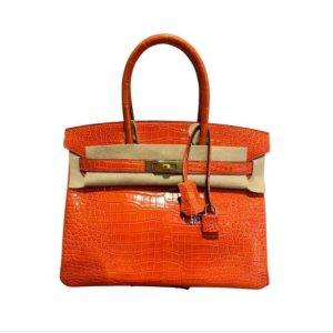 Hermès Birkin  30 Orange Poppy 8V Porosus Crocodile Shiny 2016 X