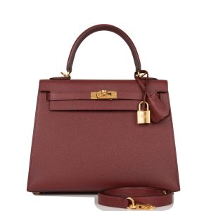 Hermès Kelly Sellier 25 Rouge H 55 Epsom 2020 Y