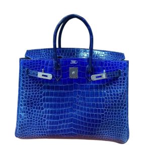 Hermès Birkin  35 Blue Electric 7T Niloticus Crocodile Shiny 2009 M