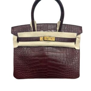 Hermès Birkin  30 Bordeaux  57 Niloticus Crocodile Matt 2018 C