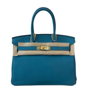 Hermès Birkin  30 Blue Turquoise 7B Togo 2014 R