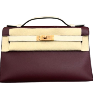 Hermès Kelly Bicolor & HSS & Pochette Bordeaux  57, Craie  10 Swift 2021 Z
