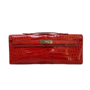 Hermès Kelly Cut Geranium D5 Niloticus Crocodile Matt 2014 R