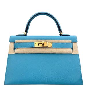 Hermès Kelly Sellier 20 Blue Du Nord P3 Madame 2024 W