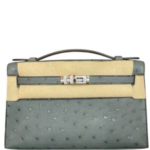 Hermès Kelly Pochette Vert Amande 63 Ostrich 2023 B