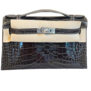 Hermès Kelly HSS & Pochette & Verso Graphite 88 Alligator Matt 2024 W