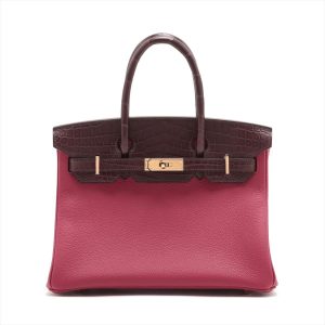 Hermès Birkin Bicolor & Touch 30 Rouge Ruby B5, Rouge Sellier 0G Togo, Niloticus Crocodile Matt 2023 B