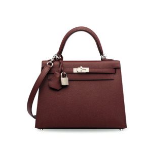 Hermès Kelly Sellier 28 Bordeaux  57 Epsom 2017 A