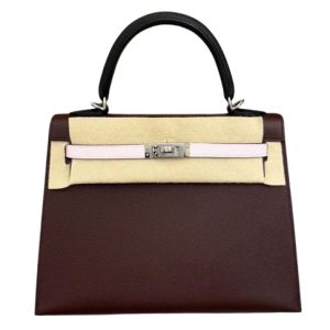 Hermès Kelly Sellier & Tricolor 25 Black 89, Mauve Pale 09, Rouge Sellier 0G Epsom 2024 U