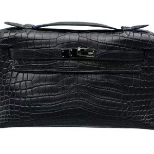 Hermès Kelly Pochette Black 89 Alligator Matt 2010 N