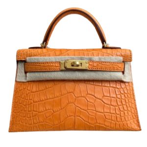 Hermès Kelly Sellier 20 Apricot I9 Alligator Matt 2023 B