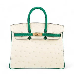Hermès Birkin Bicolor & HSS 25 Bambou 1K, Craie  10 Ostrich 2024 W
