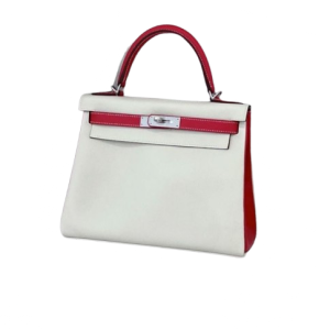 Hermès Kelly Bicolor & HSS & Sellier 28 Craie  10, Rouge Piment 5X Epsom 2016 X