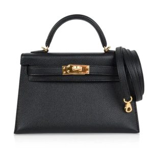 Hermès Kelly Sellier 20 Black 89 Epsom 2021 Z