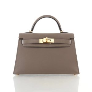 Hermès Kelly Sellier 20 Gris Asphalt M8 Epsom 2017 A