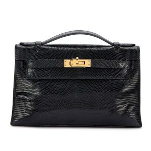 Hermès Kelly Pochette Black 89 Lizard 2023 U