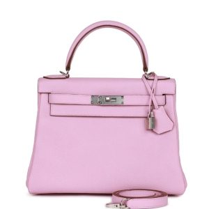 Hermès Kelly  28 Mauve Sylvestre X9 Clemence 2022 U