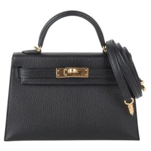 Hermès Kelly Sellier 20 Black 89 Chevre Myzore 2023 B