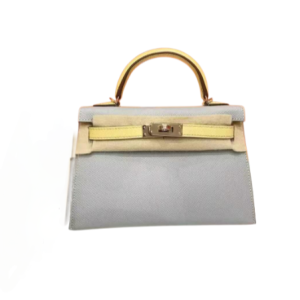 Hermès Kelly HSS & Sellier & Bicolor 20 Blue Glacier 8U, Jaune Poussin 1Z Epsom 2023 B