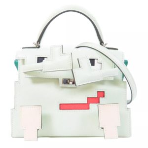 Hermès Kelly Doll Pixel & Sellier Nata I2, Rose Texas 0E, Vert Fizz 0S, Vert Jade O6 Epsom 2023 B