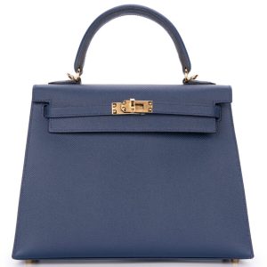 Hermès Kelly Sellier 25 Navy 7U Epsom 2024 B