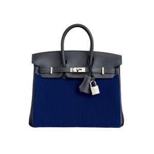 Hermès Birkin Côte à Côte 25 Blue Saphir T7, Caban 3Y Swift, Tuffetage 2023 B
