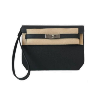 Hermès Kelly Depeche Black 89 Toile 2023 B