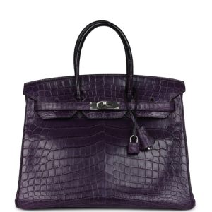 Hermès Birkin  35 Amethyst 9G Niloticus Crocodile Matt 2011