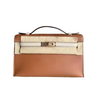 Hermès Kelly Pochette & Bicolor Craie  10, Gold 37 Swift 2022 U