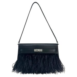 Hermès Kelly Elan Feather Black 89 Chevre Myzore 2024 W