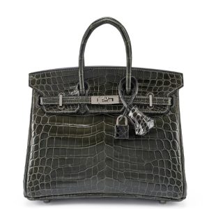 Hermès Birkin  25 Graphite 88 Niloticus Crocodile Shiny 2016 X