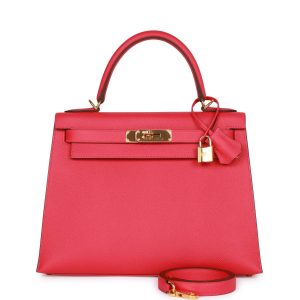 Hermès Kelly Sellier 28 Rose Extreme I6 Epsom 2019 D