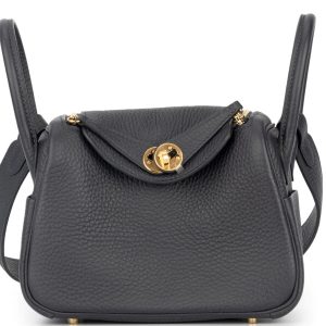 Hermès Lindy  Mini Black 89 Clemence 2021 Z