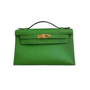 Hermès Kelly Pochette Vert Yucca A8 Swift 2024 W