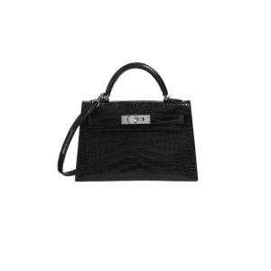 Hermès Kelly Sellier 20 Black 89 Niloticus Crocodile Matt 2023 B
