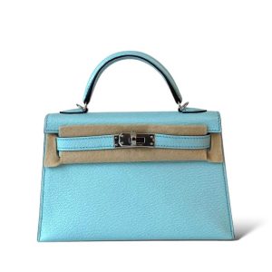 Hermès Kelly Sellier 20 Blue Zephyr U2 Chevre Myzore 2023 B