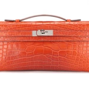 Hermès Kelly Cut Orange H 93 Alligator Matt 2013 Q