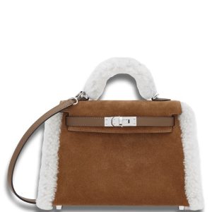 Hermès Kelly Teddy 35 Alezan 3G, Ecru Grizzly, Swift 2024 W