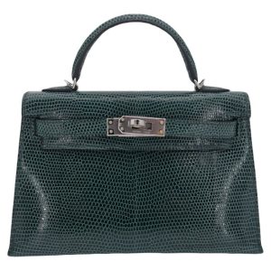 Hermès Kelly Sellier 20 Vert Fonce 67 Lizard 2022 U