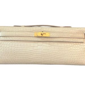 Hermès Kelly Cut Beton 8L Porosus Crocodile Matt 2020 Y