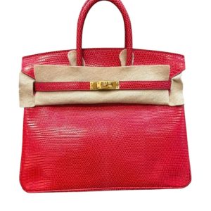 Hermès Birkin  25 Rouge Exotique 51 Lizard 2014 R