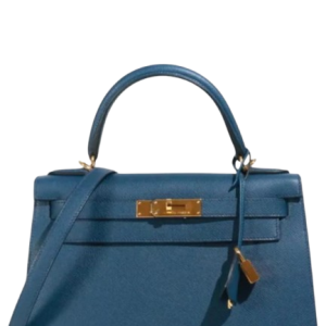 Hermès Kelly Sellier 28 Blue Colvert 1P Epsom 2017 A