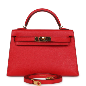 Hermès Kelly Sellier 20 Rouge Coeur S3 Chevre Myzore 2020 D