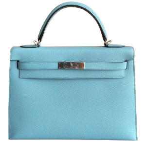 Hermès Kelly Sellier 32 Blue Atoll 3P Epsom 2017 A