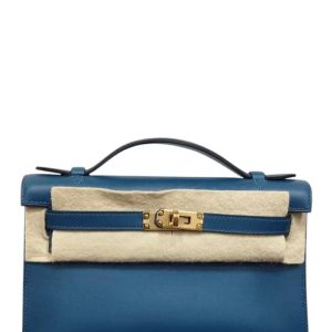 Hermès Kelly Pochette Blue Deep S4 Swift 2020 Y