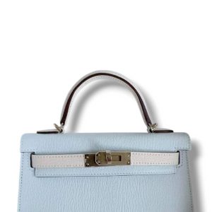 Hermès Kelly Bicolor & HSS & Sellier 20 Blue Brume T0, Nata I2 Chevre Myzore 2024 W