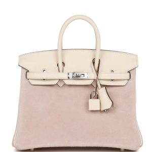 Hermès Birkin Bicolor 25 Glycine 4W, Nata I2 Grizzly, Swift 2022 U