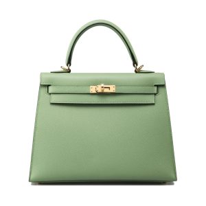 Hermès Kelly Sellier 25 Vert Criquet 3I Epsom 2020 Y