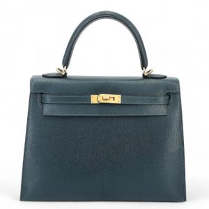 Hermès Kelly Sellier 25 Vert Cypres 6O Chevre Myzore 2022 U