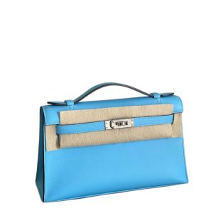 Hermès Kelly Pochette Blue Celeste 7N Swift 2023 B